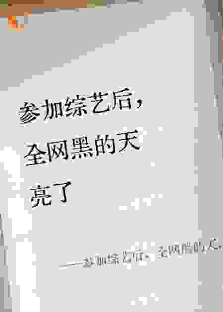 参加综艺后，全网黑的天，亮了